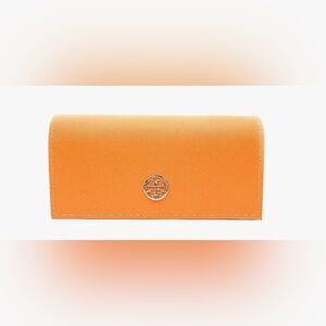 🍊Tory Burch Luxury Eyewear Sunglasses Glasses Optical Protective Case in Orange🍊